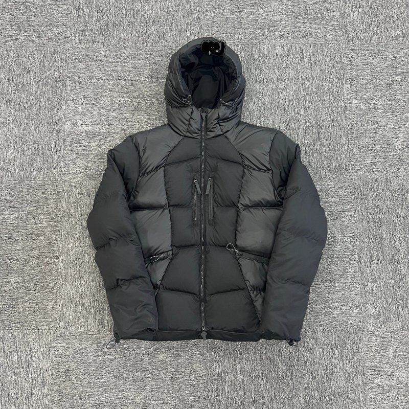 cny  WAVE PUFFER JACKET-BLACK 黑色海浪纹羽绒服 SY-71