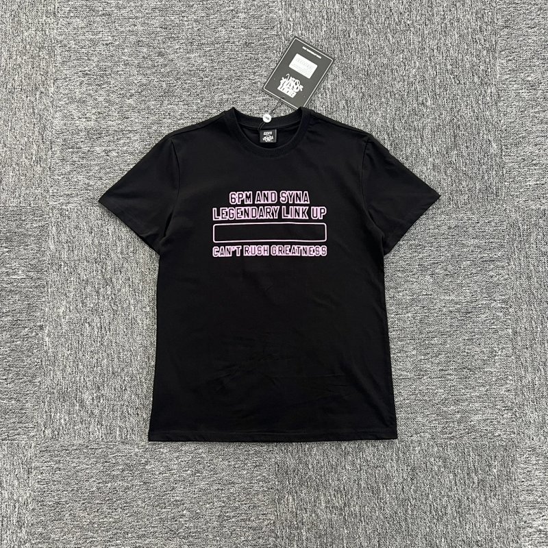 cny  6PM X SynaWorld CentralCee Can't Rush Greatness Tee 联名6PM短袖 黑色粉印花 SY-94