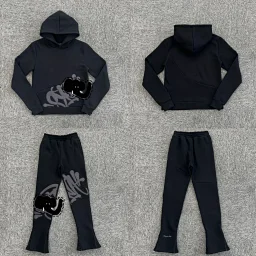 thumbnail for Grey appliqué black suit SY-103