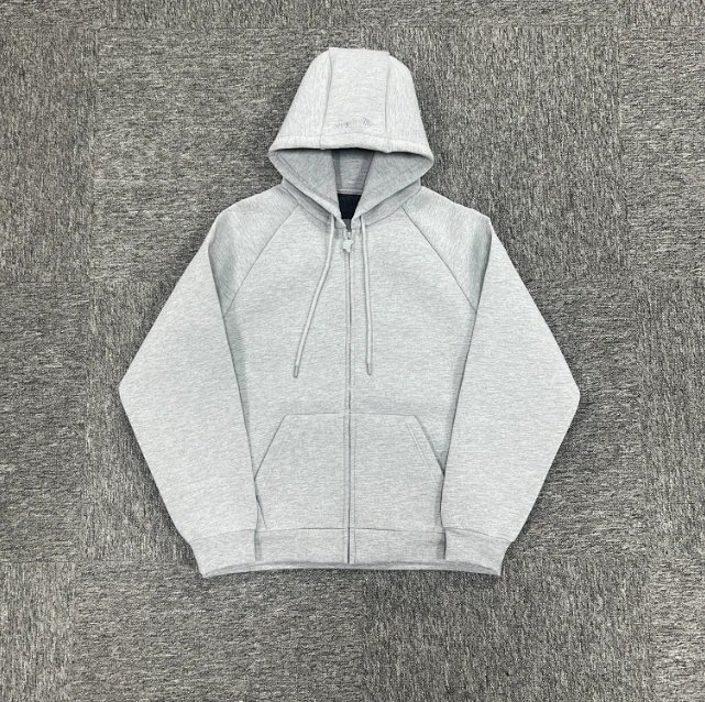 cny  SYNAWORLD NEOPRENE ZIP HOOD-GREY MARL   后背压花 灰色复合外套 SY-88