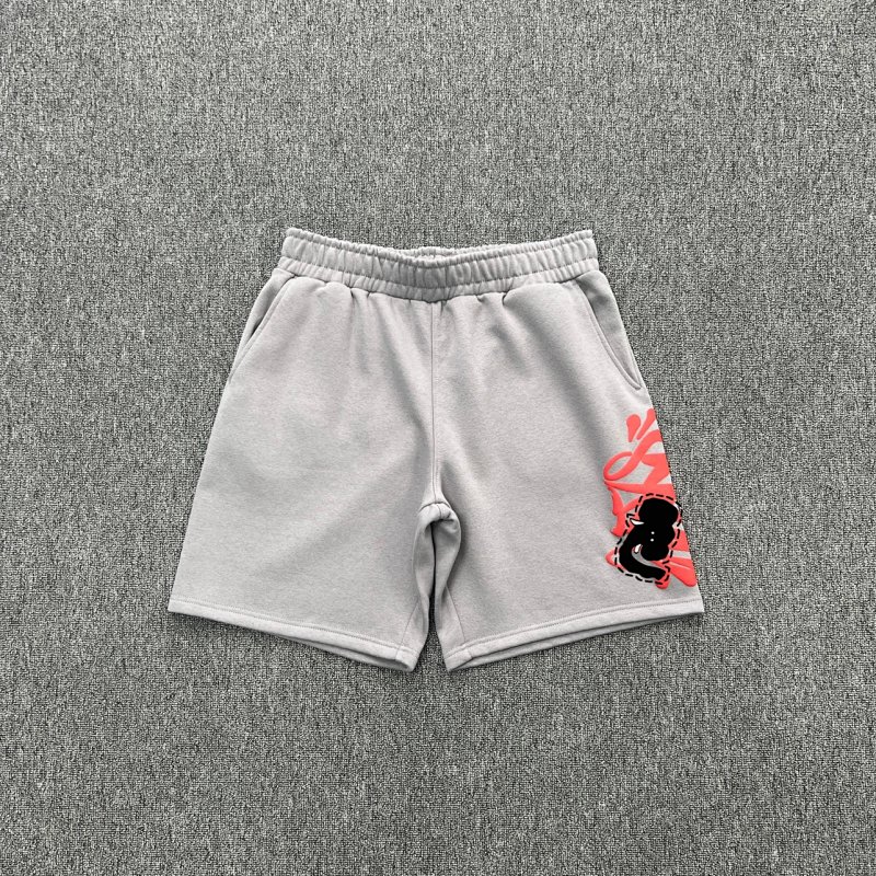 cny S-World Team Syna Short-Grey/Red 灰色面料 橘红印花短裤 SY-164