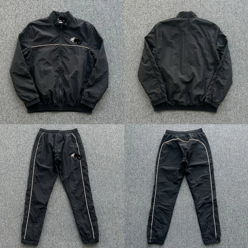 cny SHELL-TRACKSUIT-BLACK ROSE GOLD 黑色面料 玫瑰金印花 梭织套装 SY-132