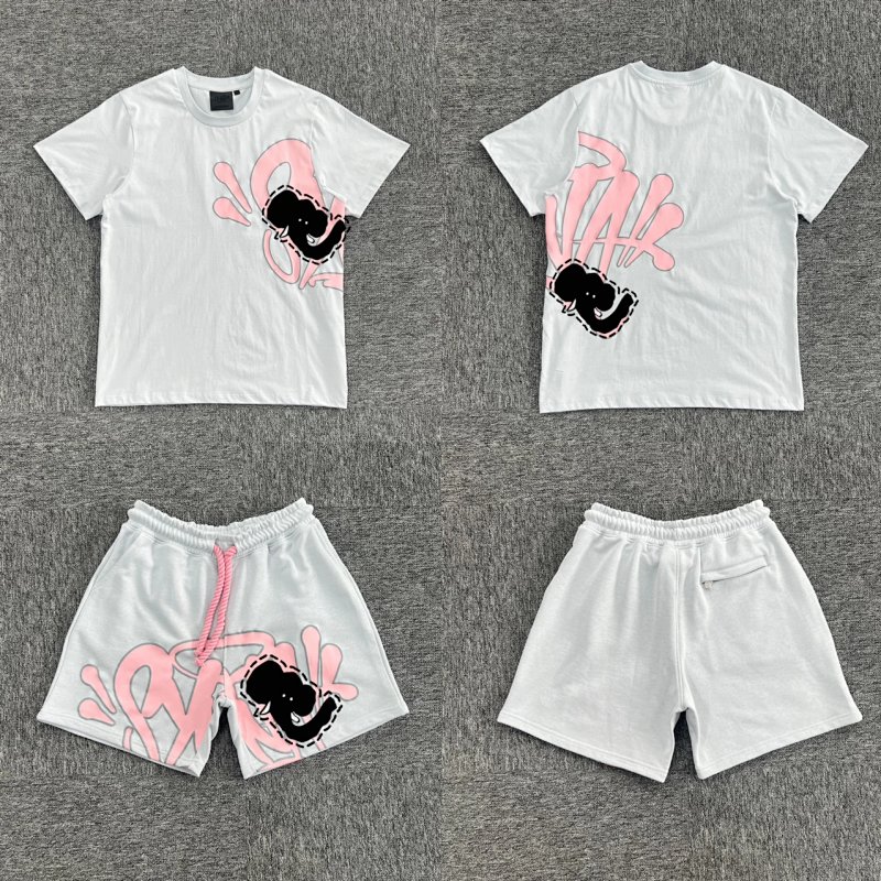 cny   SynaWorld Short-set  Grey/Pink 浅灰 粉色印花短袖套装 SY-105
