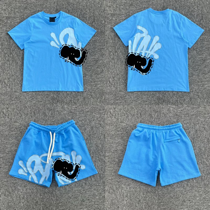 cny   SynaWorld Short-set  Blue 蓝色 蓝印花短袖套装 SY-106