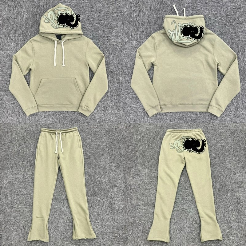 cny S-World Tarcksuit-Sage 军绿面料绿印花印花针织套装SY-38
