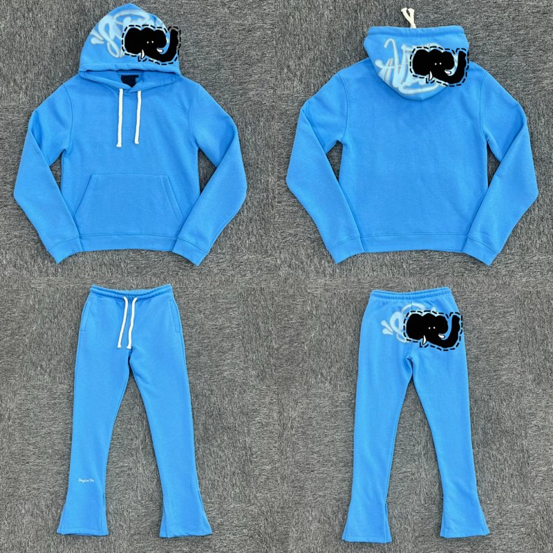 cny S-World Tarcksuit-Blue-Blue 蓝面料蓝色印花针织套装SY-37