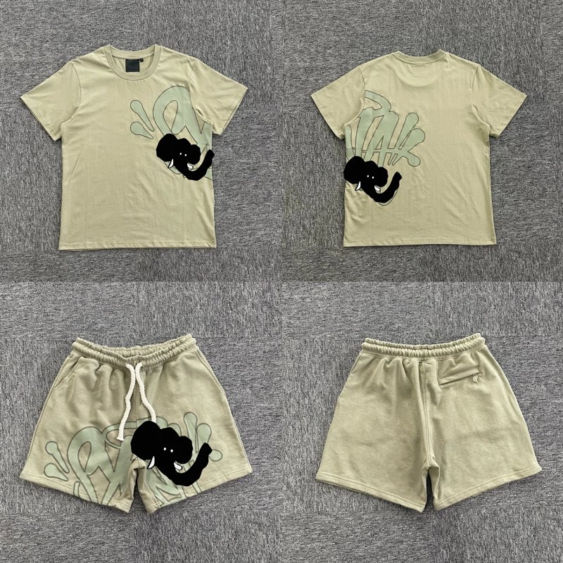 cny   SynaWorld Short-set  Green  军绿面料 军绿印花短袖套装 SY-113