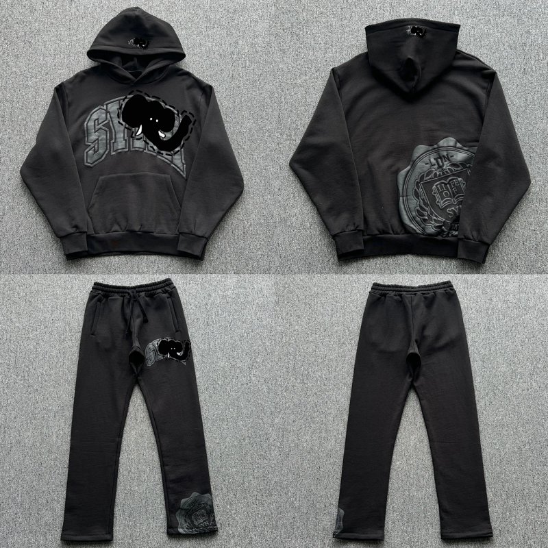 cny  CHEST PACK-BLACK 黑色面料 黑印花 直筒裤套装 SY-137