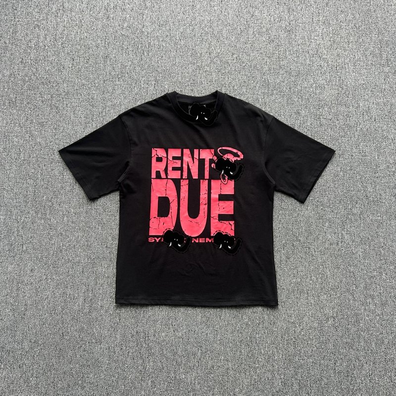 cny  SYNAWORLD X NEMZZZ TEE-BLACK  红色开裂印花 黑色短袖 SY-151