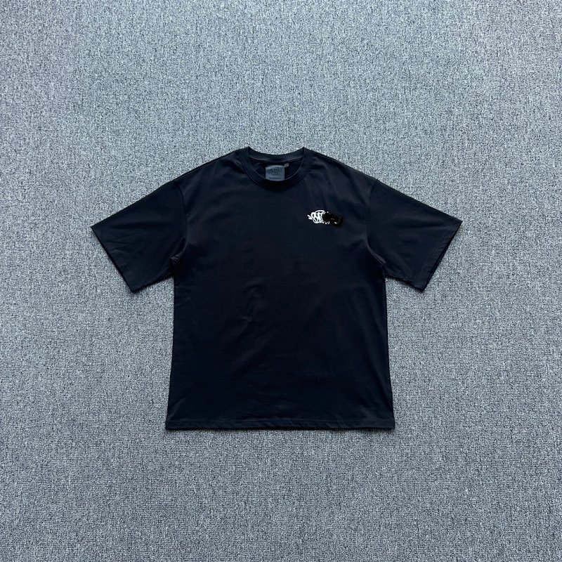 cny  SYNAWORLD CORE EMB TEE-BLACK/WHITE 胸前syna 白绣花 黑色短袖 SY-144