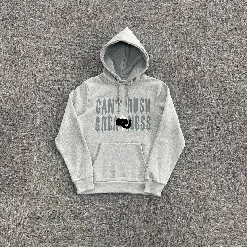 cny Trapstar x Central Cee Hoodie-Grey  T印花卫衣-灰色 T-8