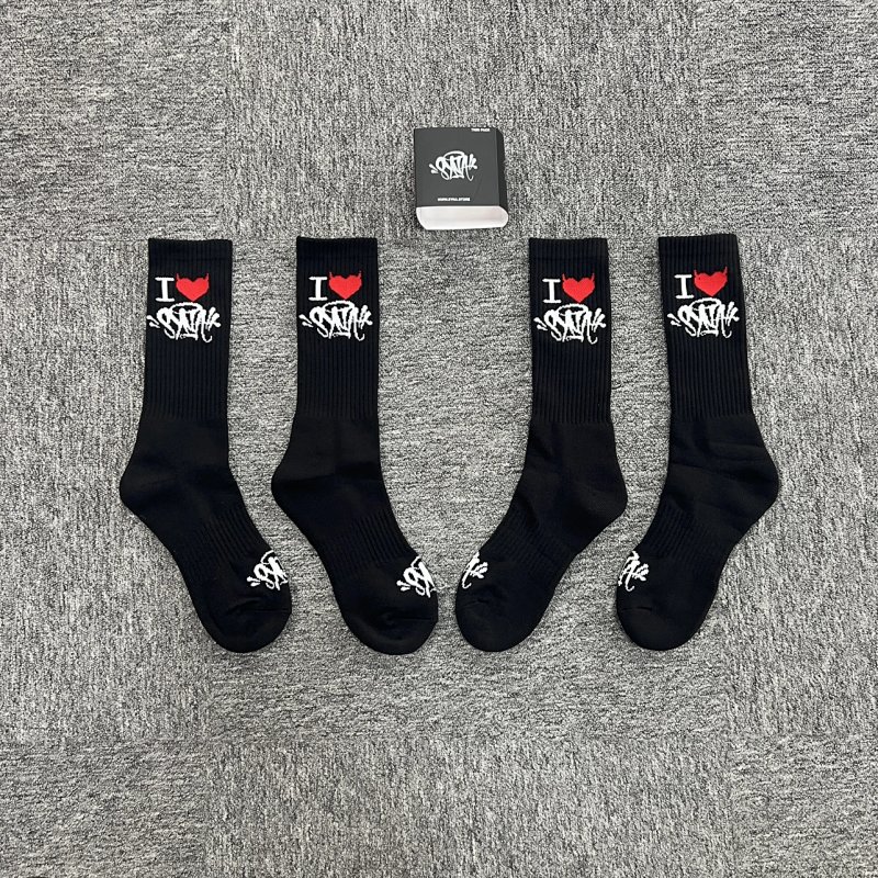 cny  SYNAWORLD I HEART  2 PACK SOCK-BLACK 爱心提花袜子 黑色  SY-89