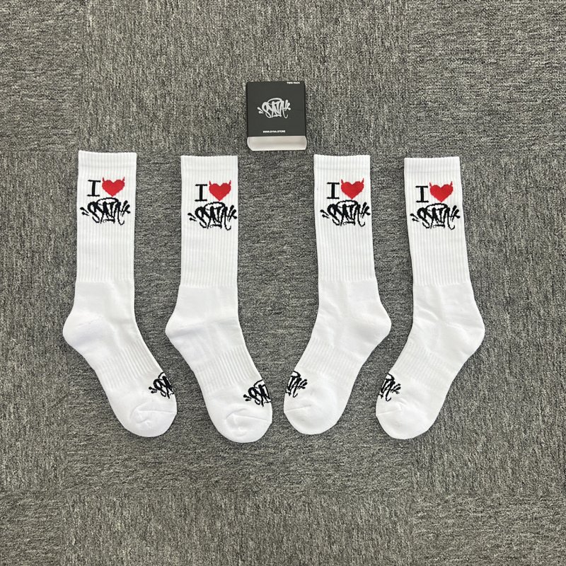 cny  SYNAWORLD I HEART  2 PACK SOCK-WHITE 爱心提花袜子 白色  SY-90