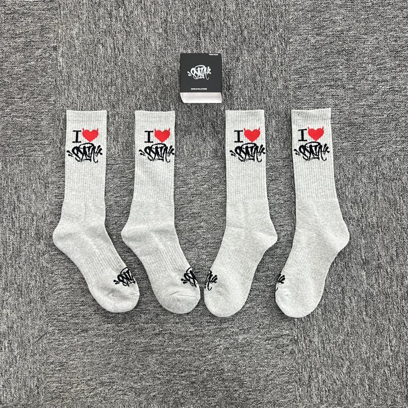 cny  SYNAWORLD I HEART  2 PACK SOCK-GREY 爱心提花袜子 灰色  SY-91