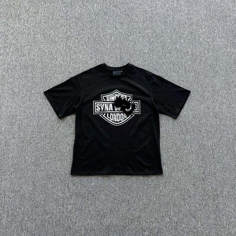 cny SYNAWORLD CHRME-BDGE-TEE-BLACK 镀铬徽章印花短袖 SY-128