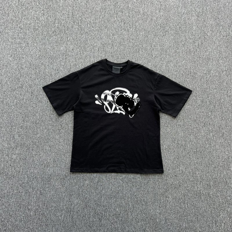 cny  SYNAWORLD STEEL-TEE-BLACK  钢印印花短袖 SY-125