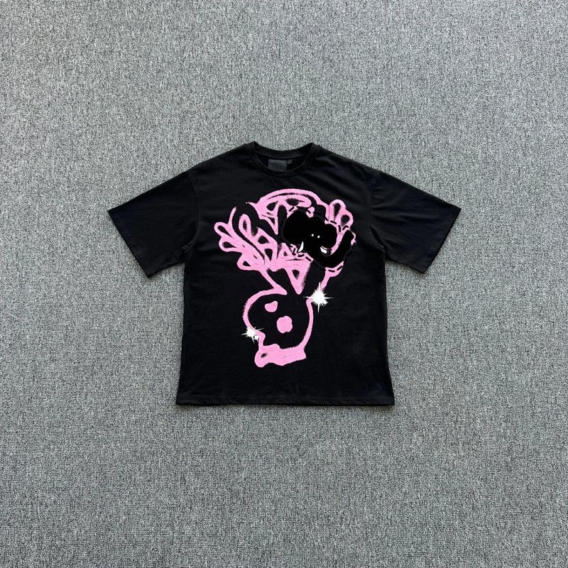 cny SYNAWORLD-PLAYER-TEE-BLACK 粉色兔子印花短袖 SY-130