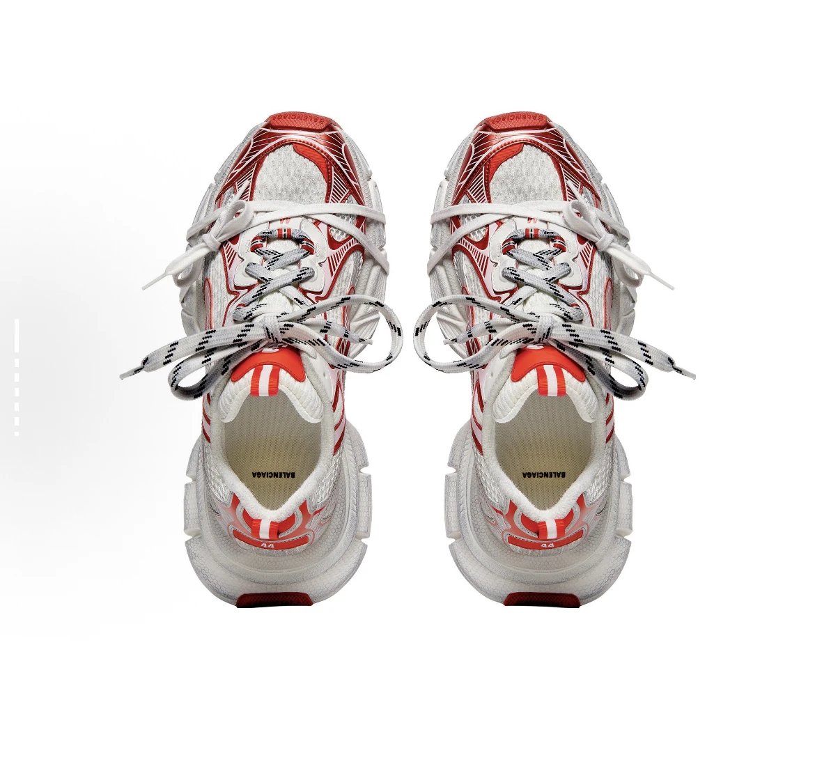 [Good Version] Runway Style Paris 3XL / Five-Layer Composite Outsole / Large Original Box Packaging / Distressed Finish / White Red Retro Unisex Dad Shoes