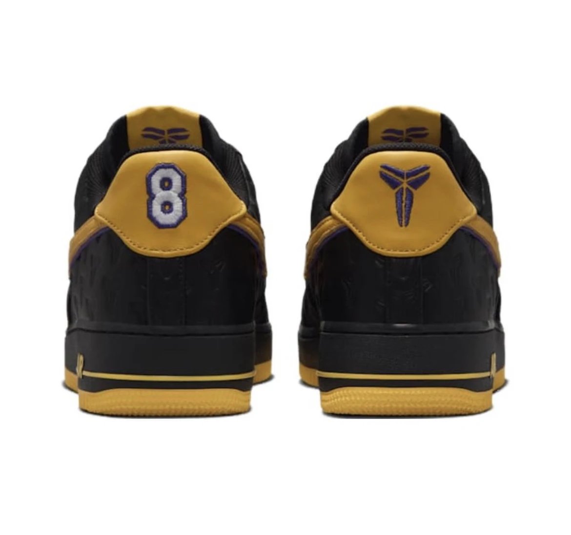Premium Collaboration AF1 Low "Kobe Bryant" Lakers Edition Low Top Sneakers Unisex Black Yellow