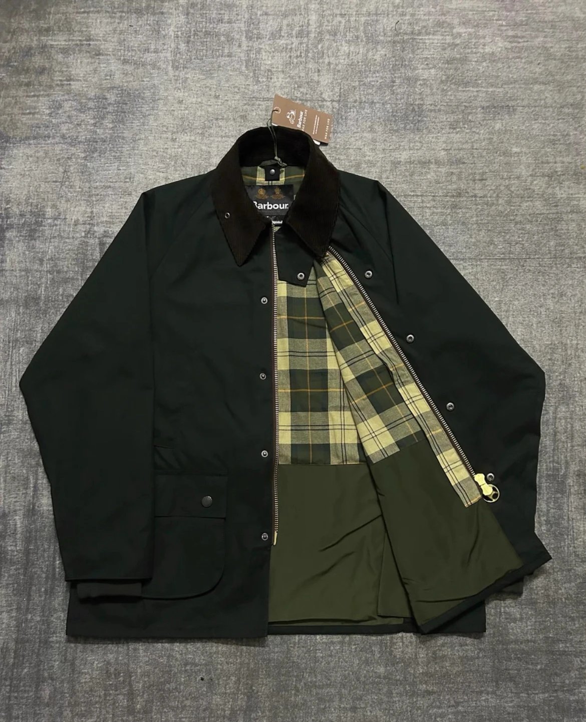Pure original beef! Barbour bedale Japanese version wax free jacket for men and women with inner lining, zipper head can be paired with inner lining