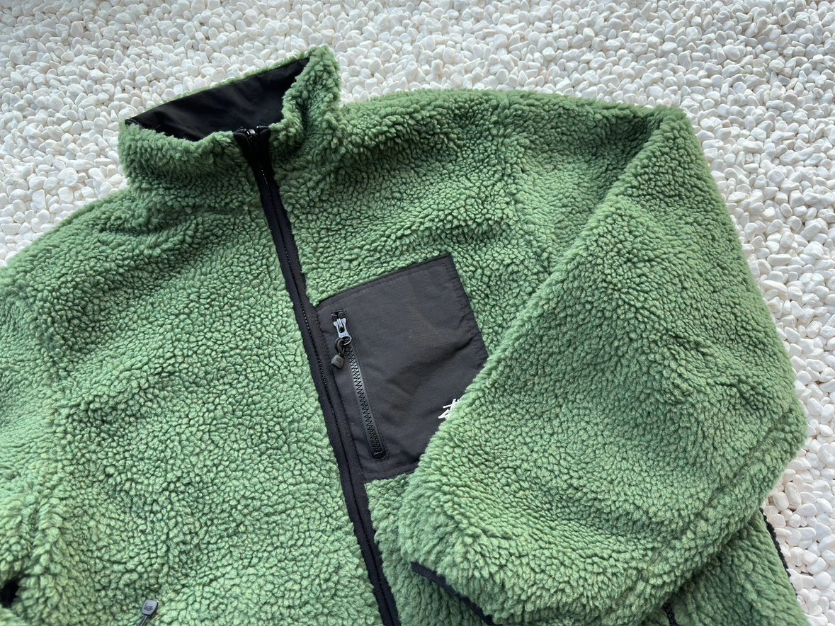 Stussy Stüssy Sherpa Fleece Jacket Beige Outerwear - 9