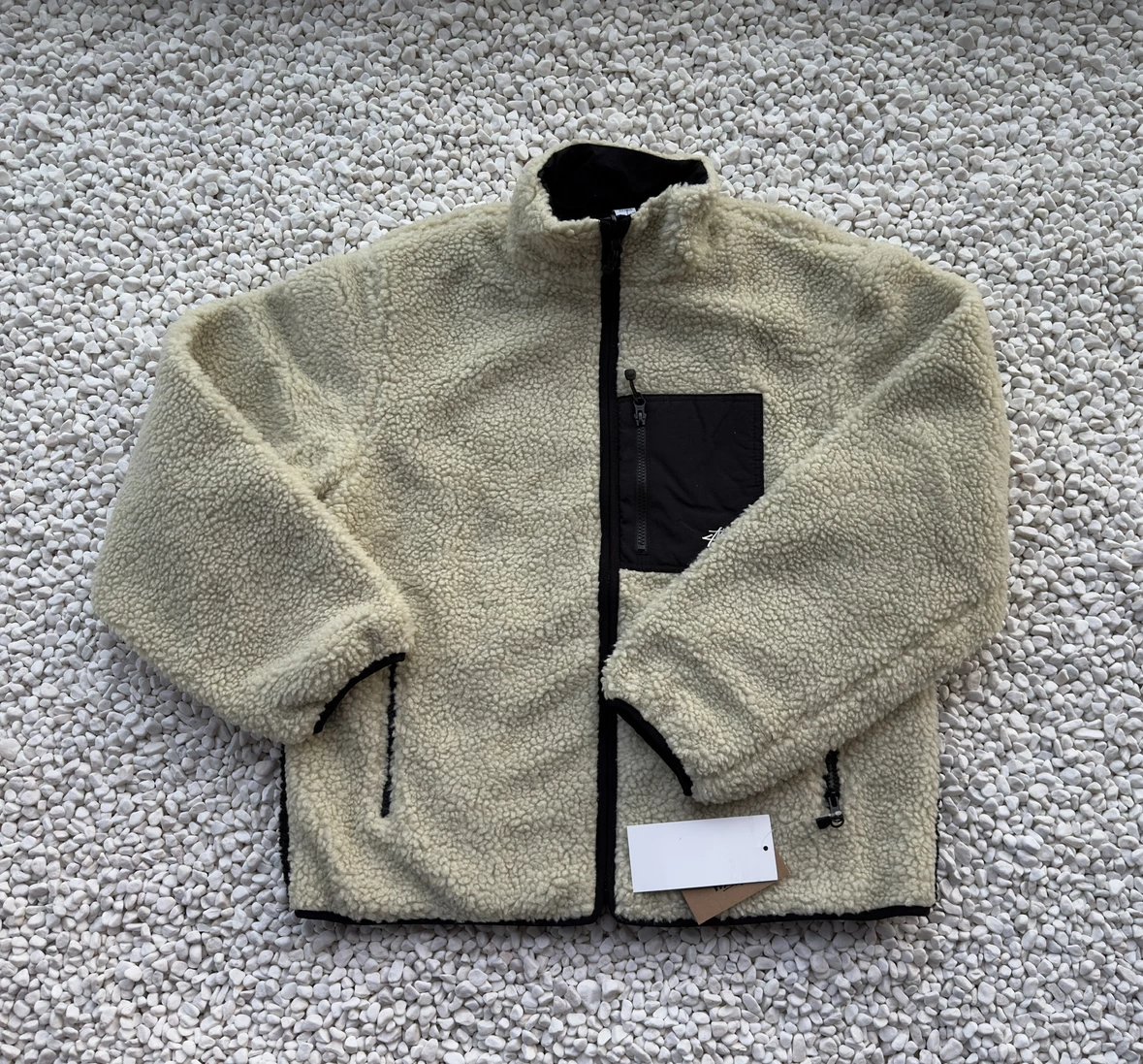 Stussy Stüssy Sherpa Fleece Jacket Beige Outerwear - 11