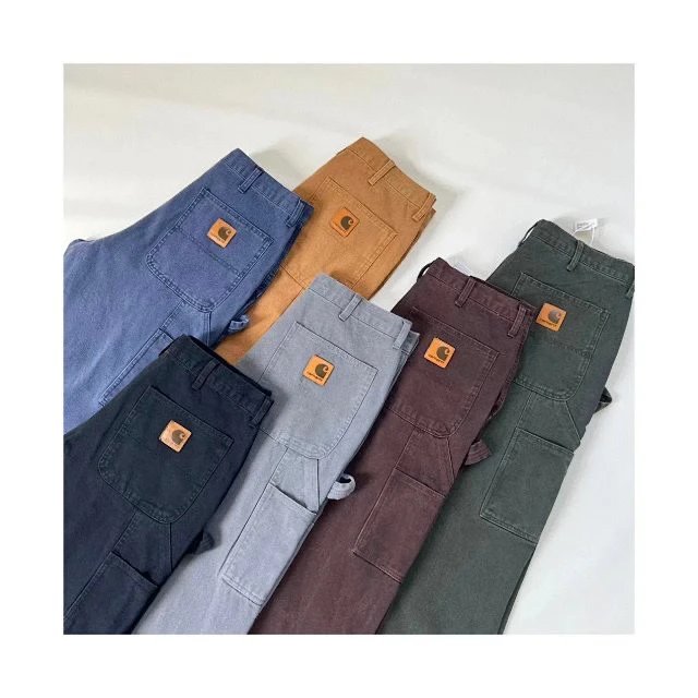 Washed and used VTG version # 【 Six color Drunken Strong Series 】 Original factory quality Carhar washed and used leather label logging pants, work pants, men's and women's styles