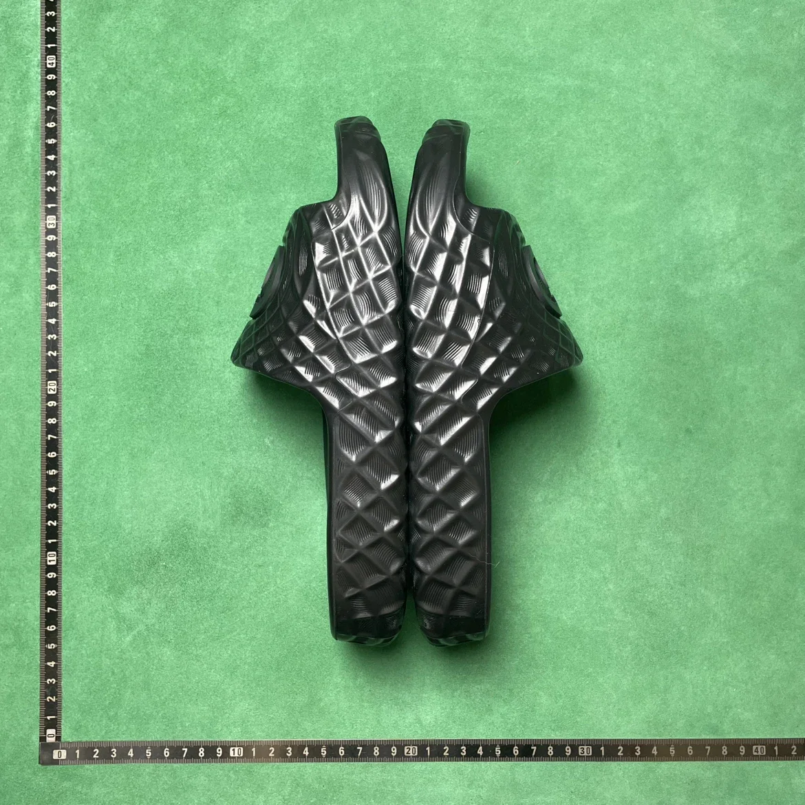 Trendy Black Quilted Slide Sandals