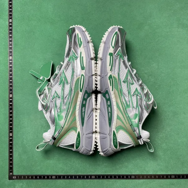 Off-White Diagonal Arrow Neon Yellow Green Chunky Sneakers - 10