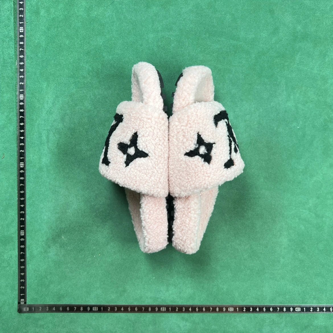 Unbranded Slippers Faux Shearling Open-Toe Slide with Four-Petal Floral Pattern image 5