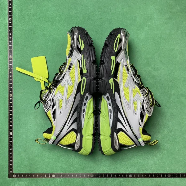 Off-White Diagonal Arrow Neon Yellow Green Chunky Sneakers - 8