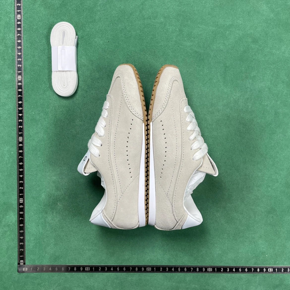 Beige Suede Low Top Sneakers