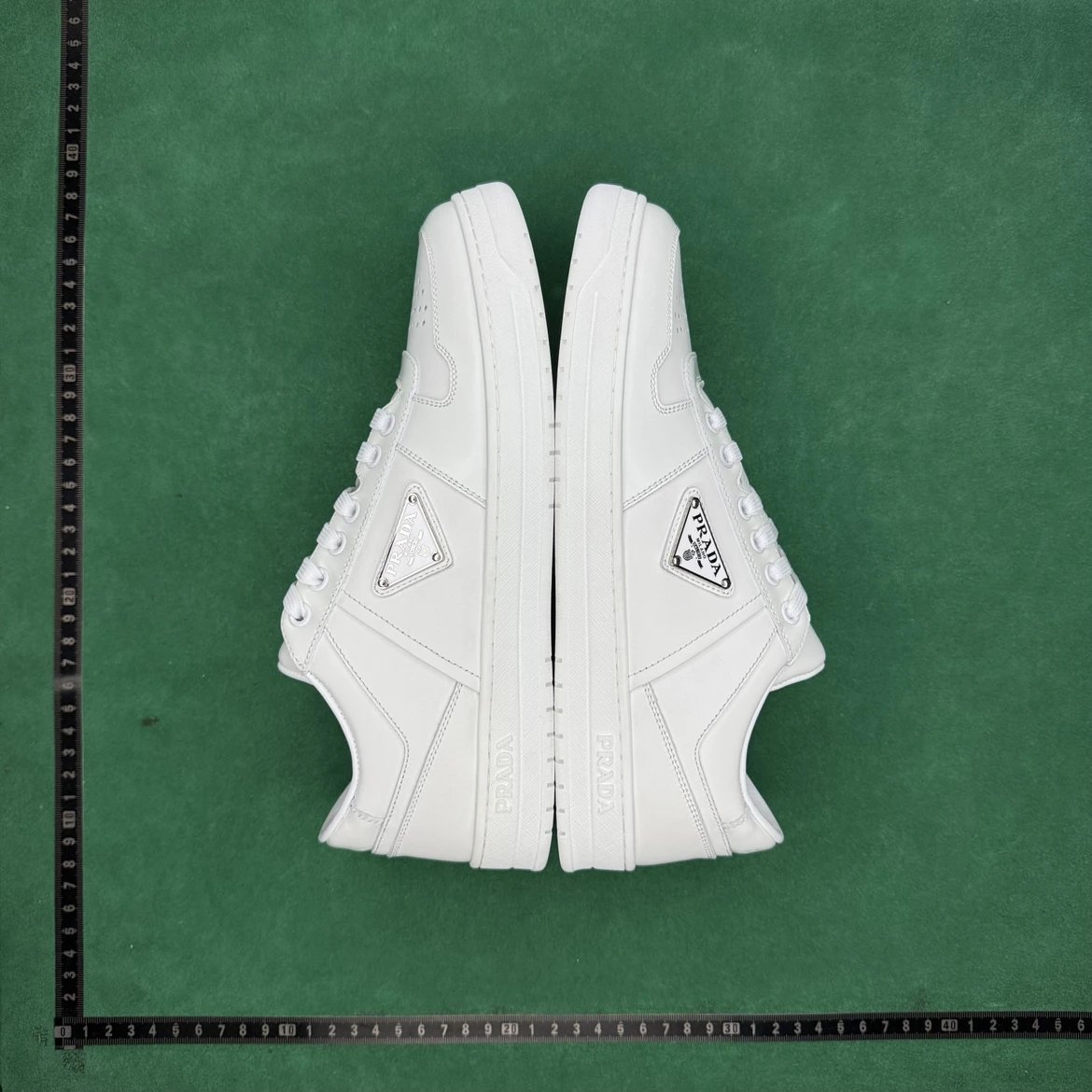 Prada Sneakers Leather lace-up low-top with triangle logo plaque image 6