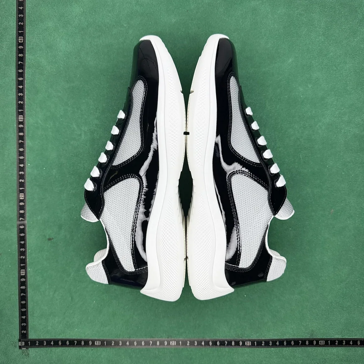 Prada America's Cup Series Patent Leather and Mesh Sneakers