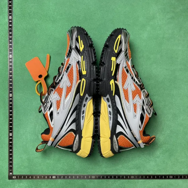 Off-White Diagonal Arrow Neon Yellow Green Chunky Sneakers - 6