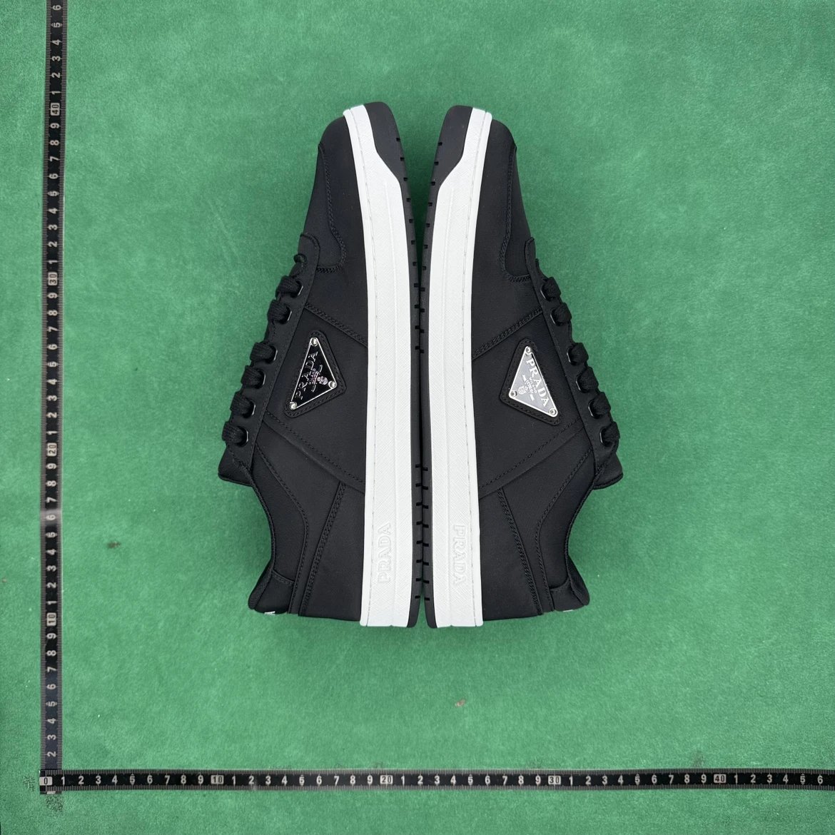 Prada Sneakers Leather lace-up low-top with triangle logo plaque image 8