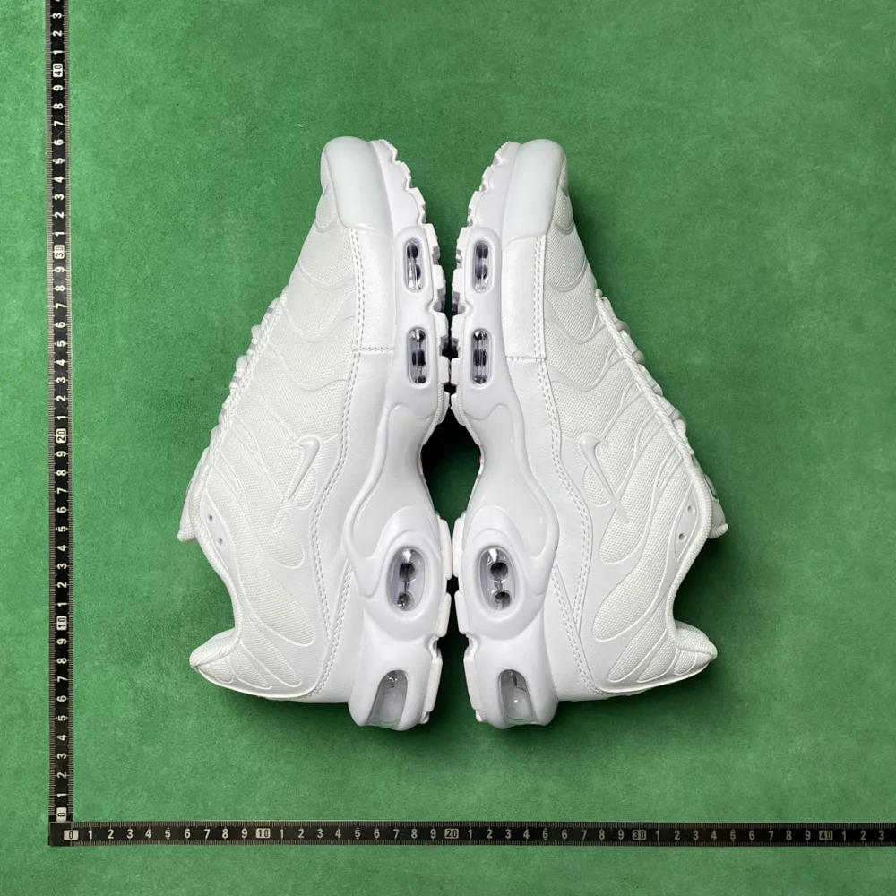Nike Air Max Plus (commonly known as the "TN" or "Air Tank") — All-White Running Shoes