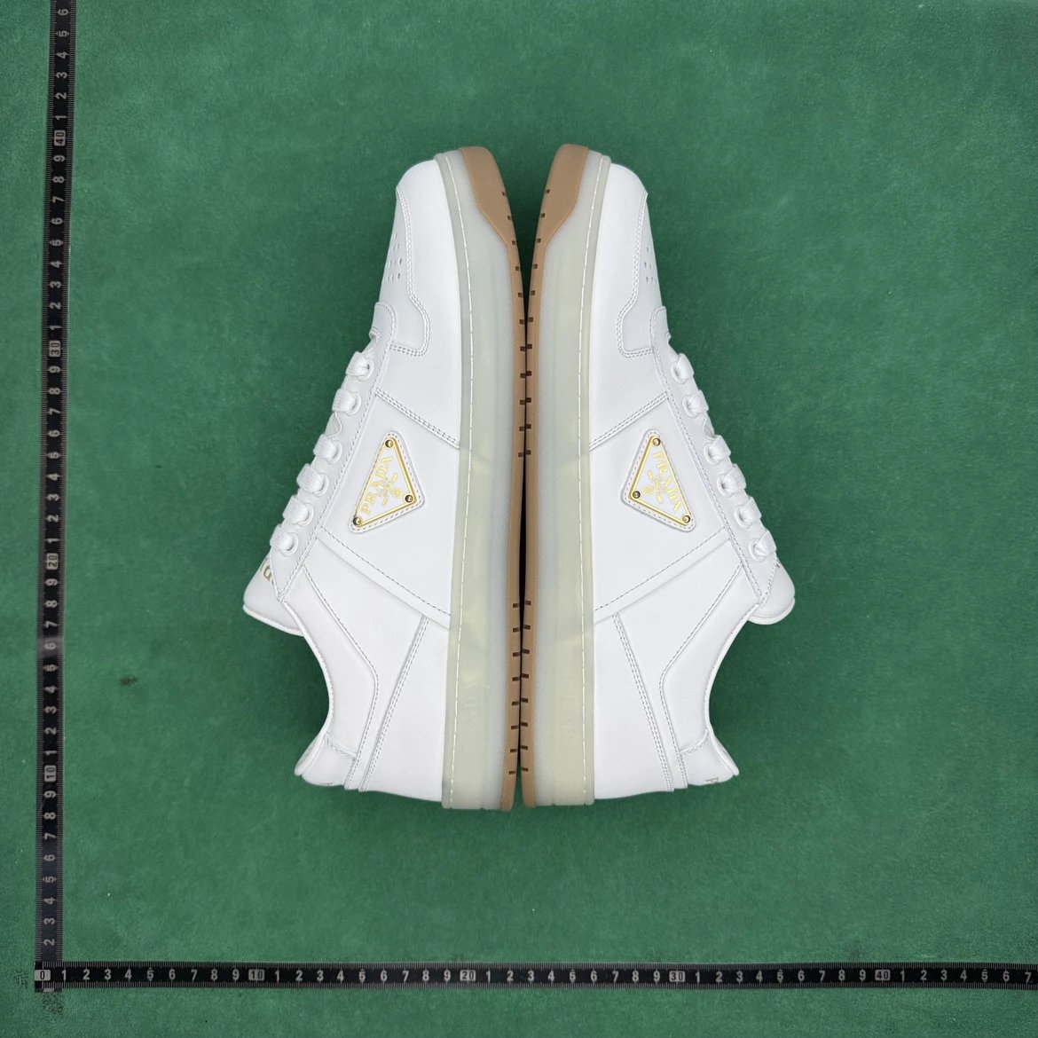 Prada Sneakers Leather lace-up low-top with triangle logo plaque image 2