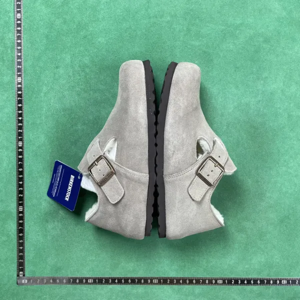Birkenstock Boston Shearling-Lined Suede Gray Clog Boots - 11