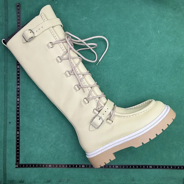 Unbranded Boots Knee-High Lace-Up Buckle Lug-Sole product detail image 6