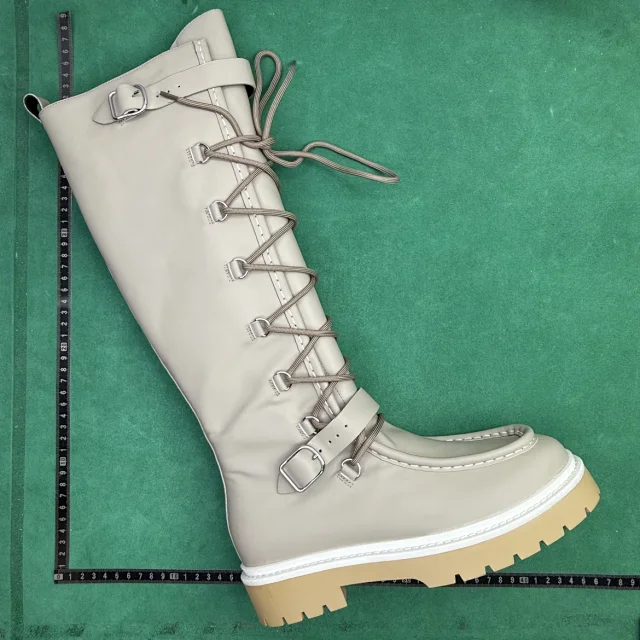 Unbranded Boots Knee-High Lace-Up Buckle Lug-Sole product detail image 2