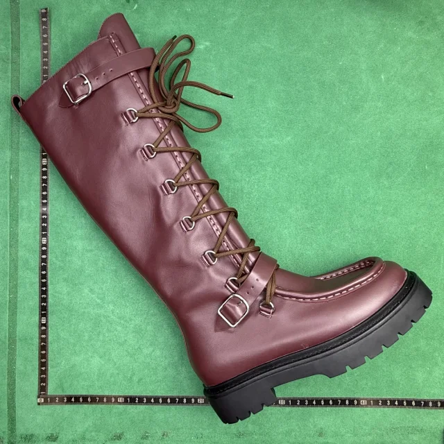 Unbranded Boots Knee-High Lace-Up Buckle Lug-Sole product detail image 3