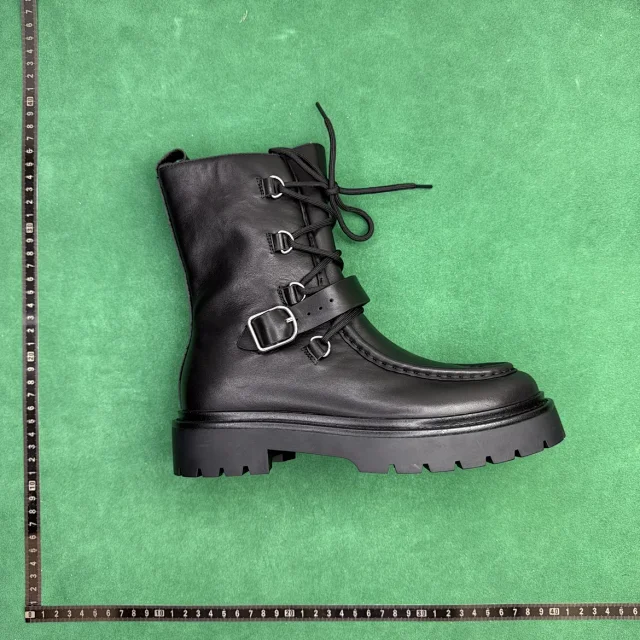 Unbranded Boots Lace-Up Buckle Lug-Sole Ankle product detail image 1