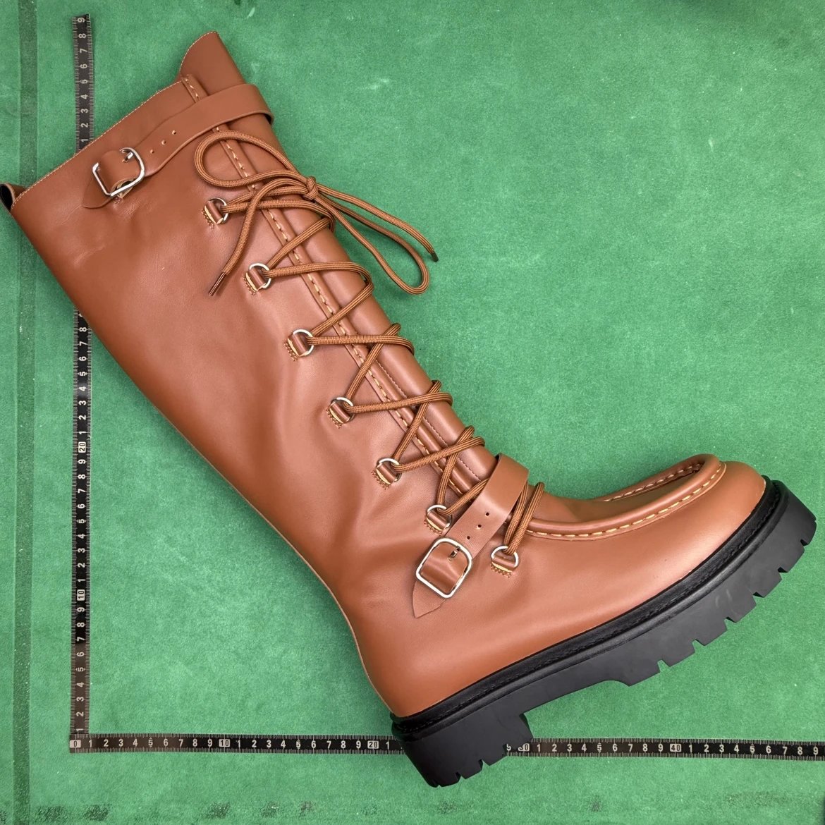 TT 8 Calfskin Lace-Up Round-Toe High-Top Boots
