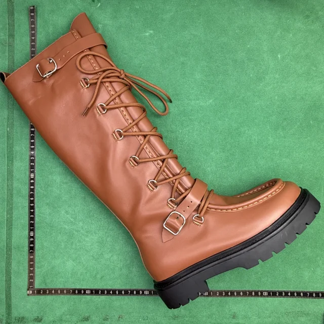 Unbranded Boots Knee-High Lace-Up Buckle Lug-Sole product detail image 4