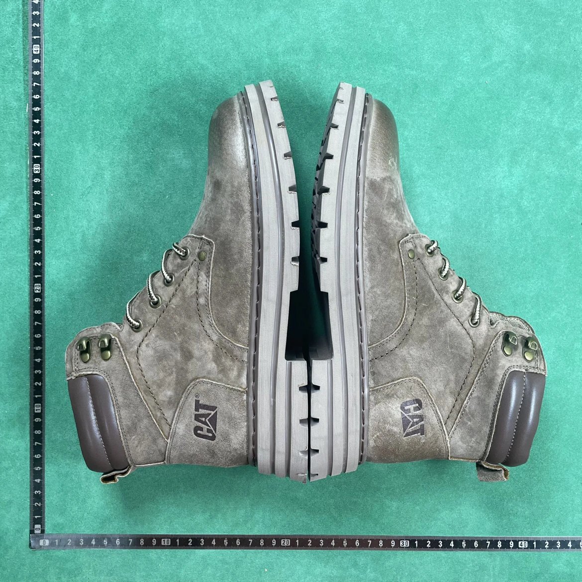CAT Grey Suede High-Top Boots