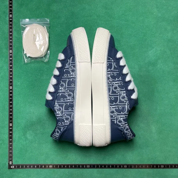 Dior B23 Oblique Navy Blue and White Sneakers - 1