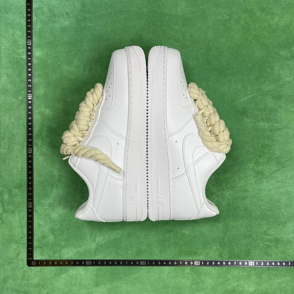 A modified version of the all-white Nike Air Force 1