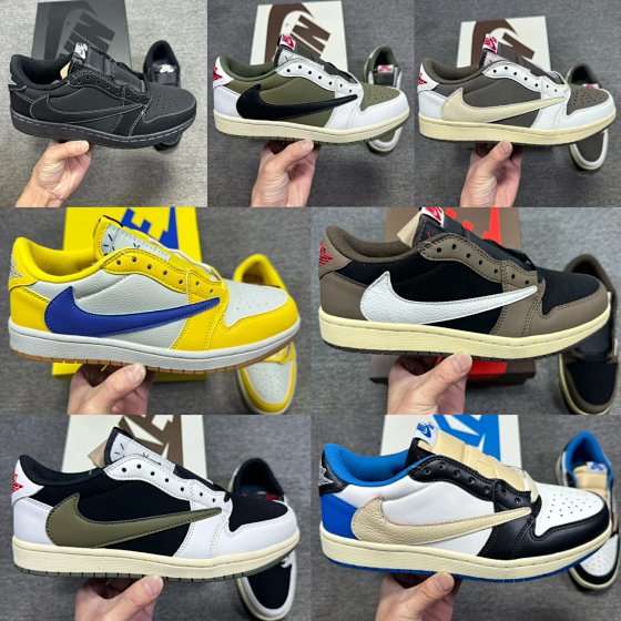 【 Factory long-term cash out welfare recruitment agent 】 Pure original version/TS aj1 inverted hook series head layer splicing (with replacement shoelaces as a gift) Details are available at the same price for casual sports basketball shoes of both men and women