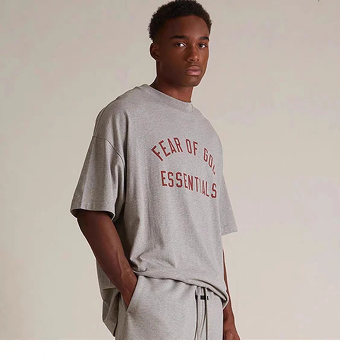 Fear of God Essentials Arch Logo Gray T-Shirt - 22